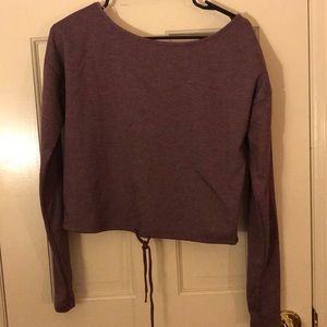 Cropped purple sweater.